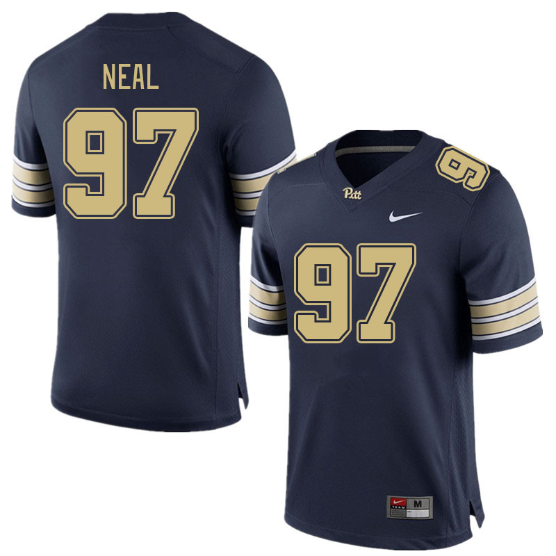 Men #97 Isaiah Neal Pitt Panthers College Football Jerseys Stitched Sale-Navy